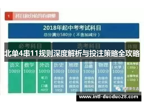 北单4串11规则深度解析与投注策略全攻略